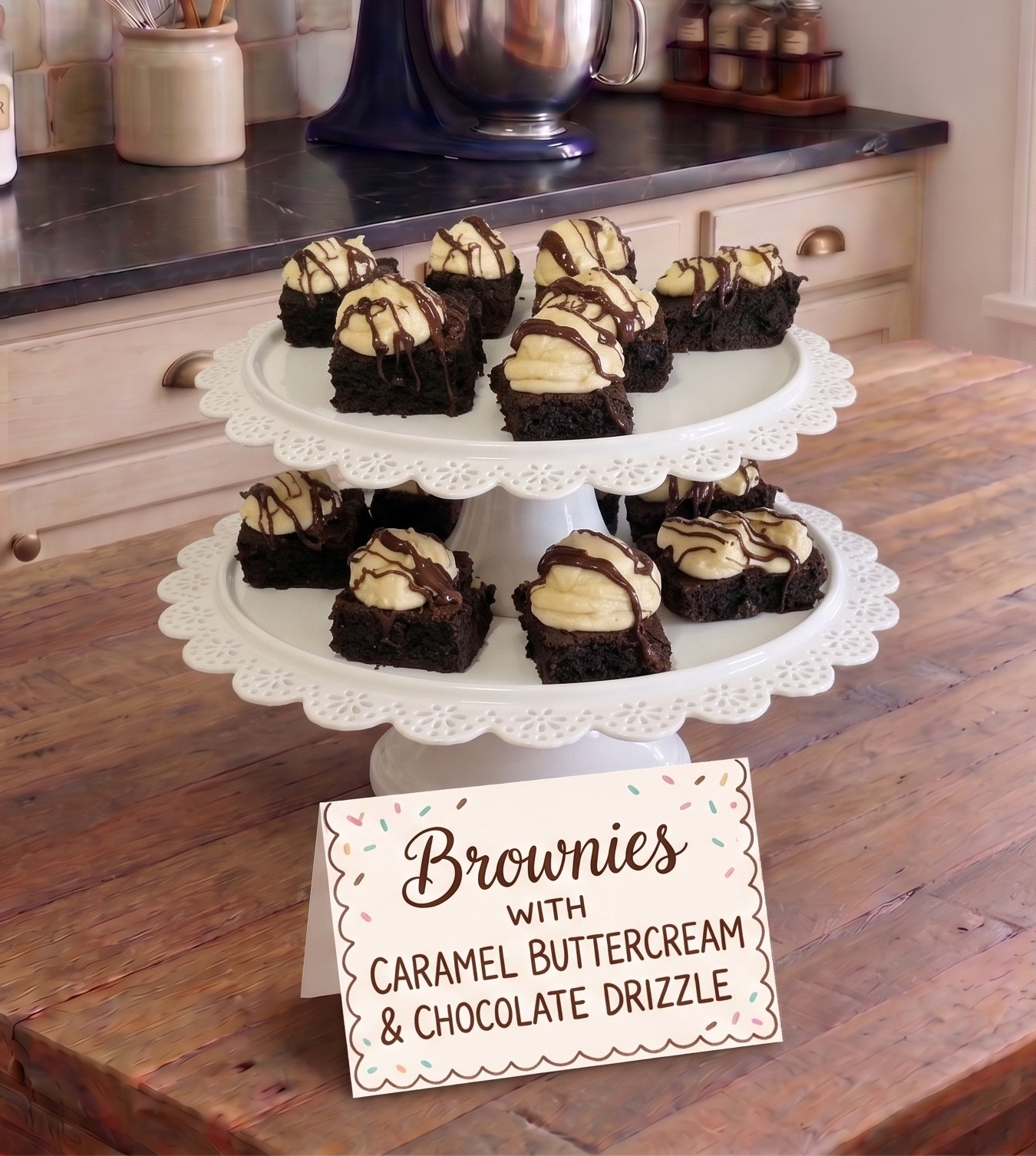 Brownies with Caramel Buttercream