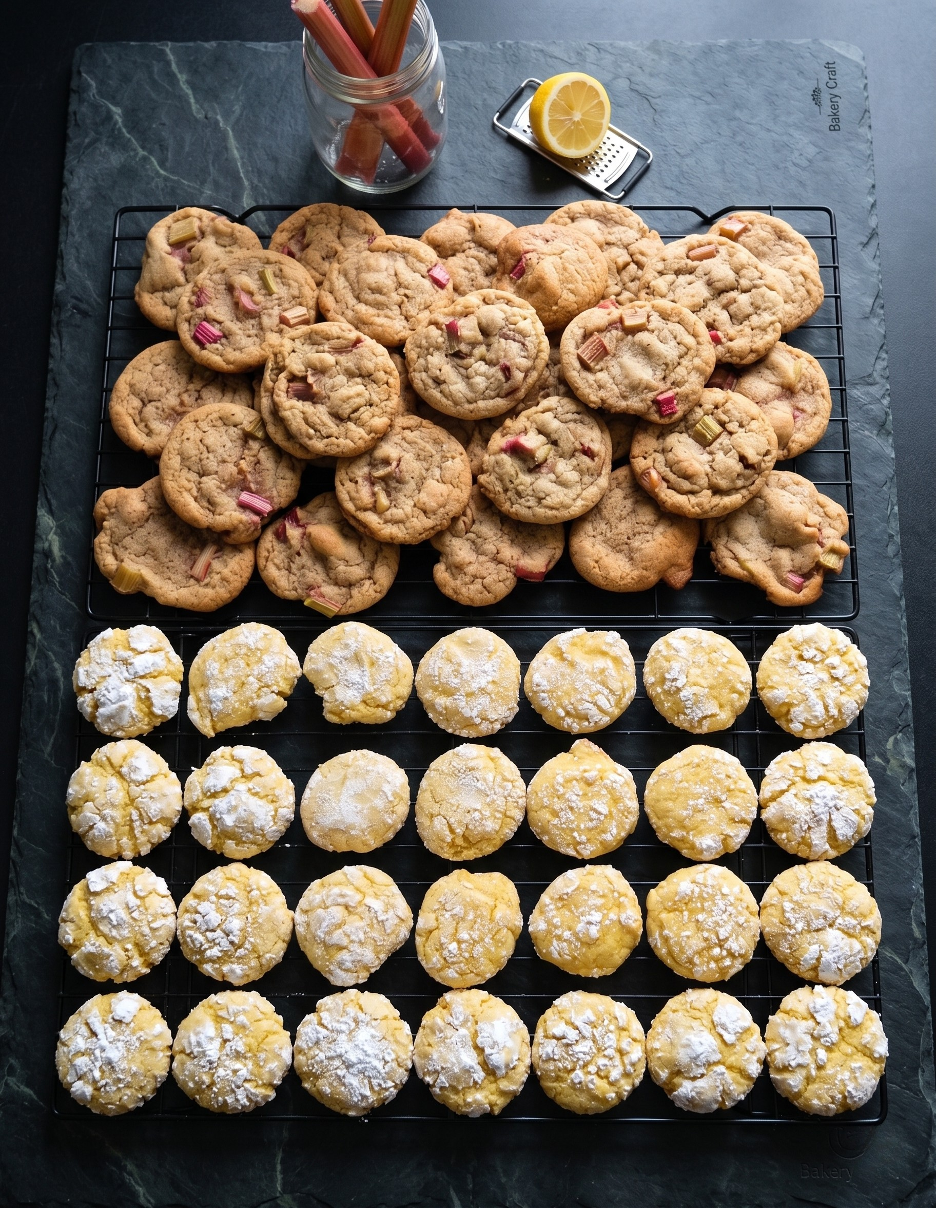Lemon Crinkle & Rhubarb Cookies from Crouch Manor
