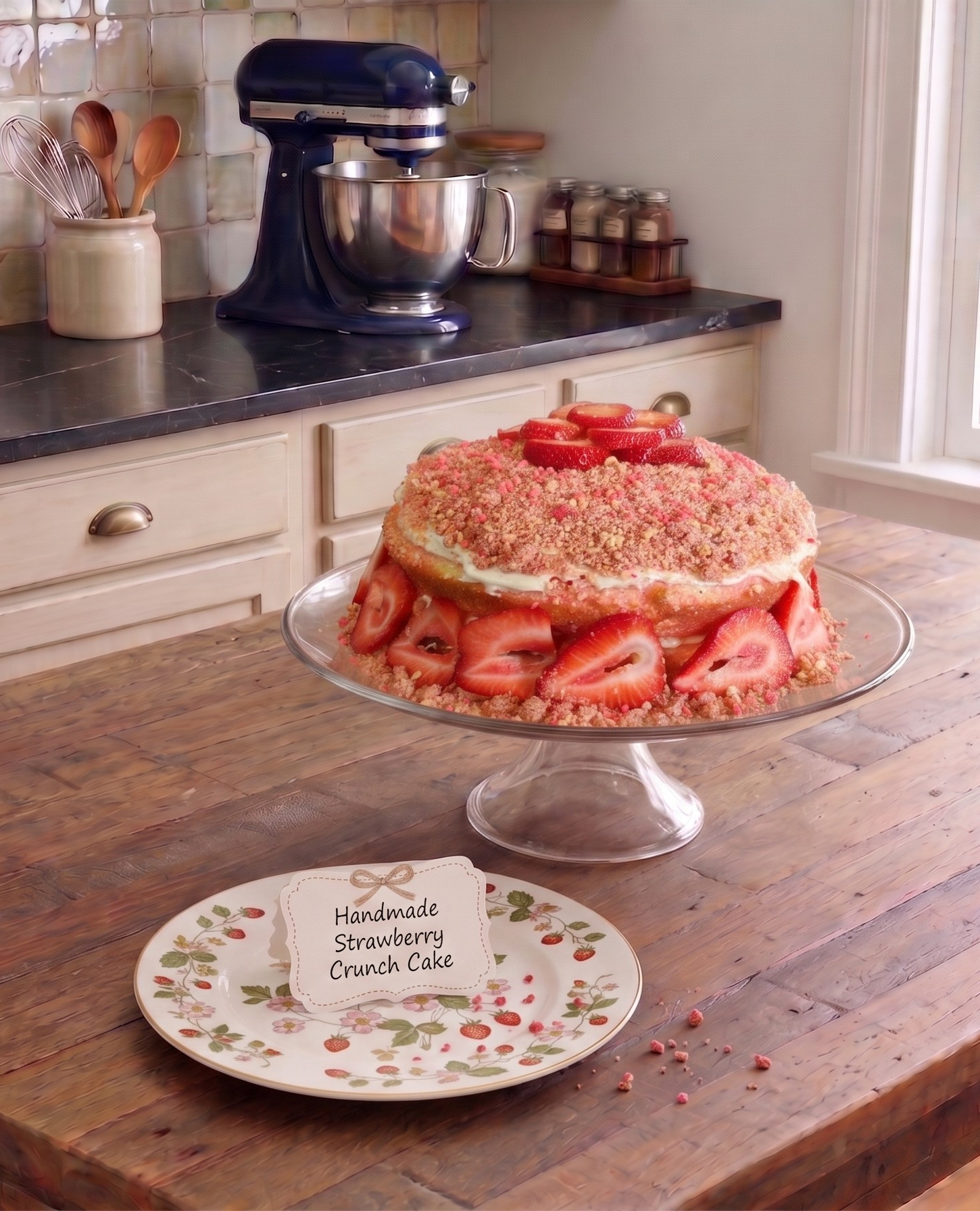 Strawberry Crunch Cake